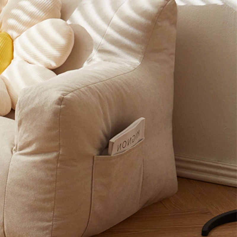 SILLON PARA NIÑOS SOFA PUFF INFANTIL TELA Y BRAZOS BEIGE - 4