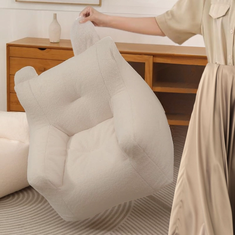 SILLON PARA NIÑOS SOFA PUFF INFANTIL TELA Y BRAZOS BEIGE - 7