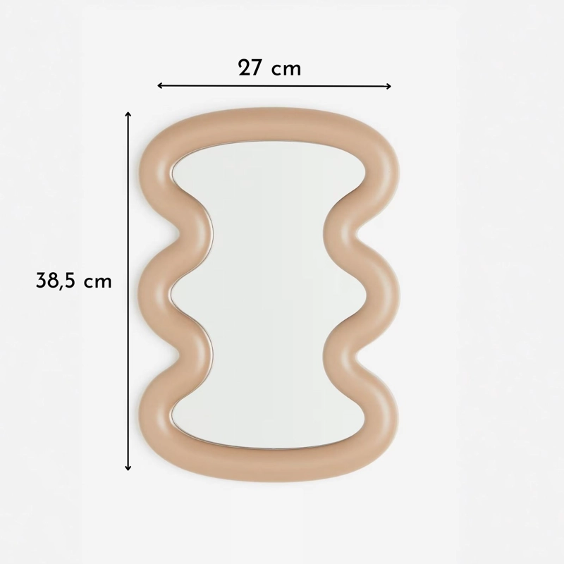 ESPEJO DECORATIVO DE MESA ONDULADO PARA TOCADOR COLOR CREMA - 3