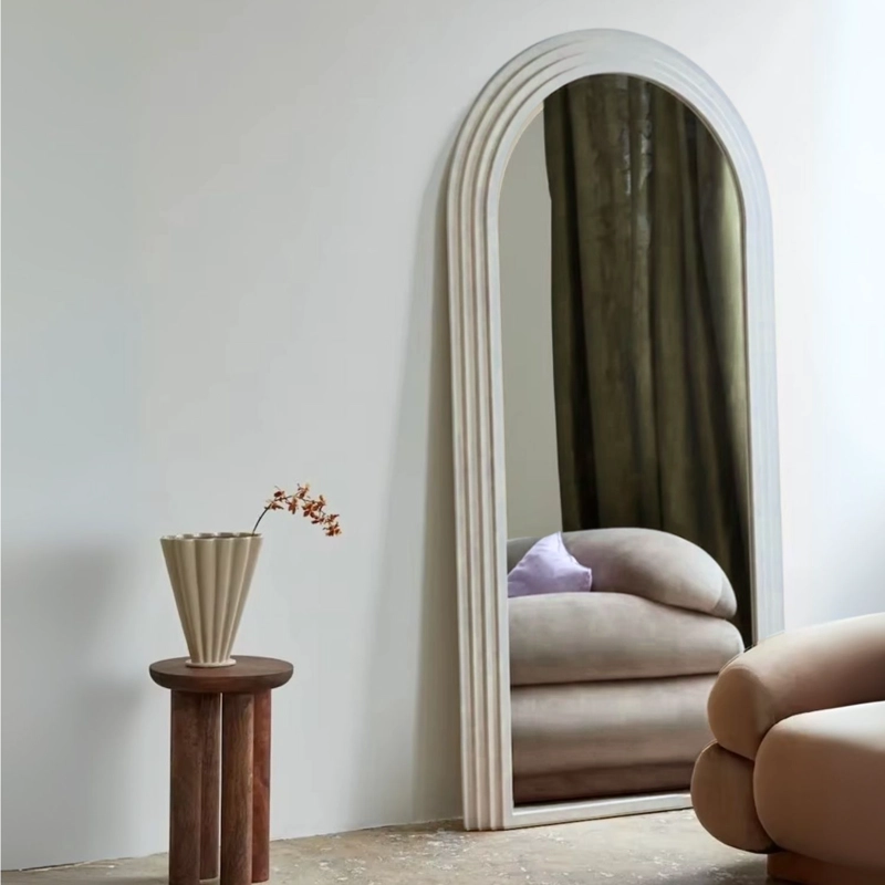 ESPEJO ARCO ESCALONADO BEIGE CUERPO ENTERO 200X100CM ESTILO JAPANDI MINIMALISTA WABI SABI - 3