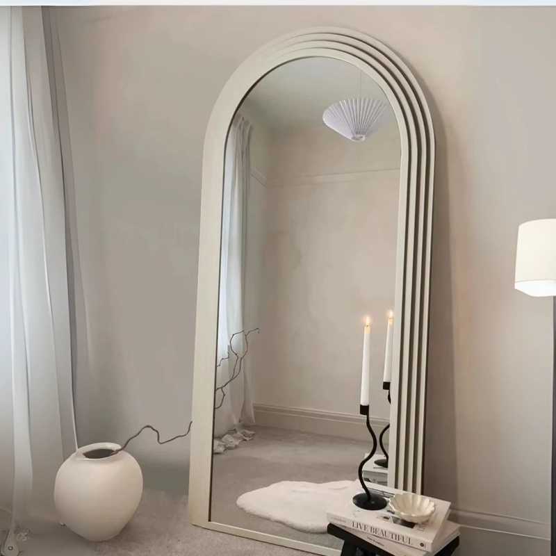 ESPEJO ARCO ESCALONADO BEIGE CUERPO ENTERO 200X100CM ESTILO JAPANDI MINIMALISTA WABI SABI - 5