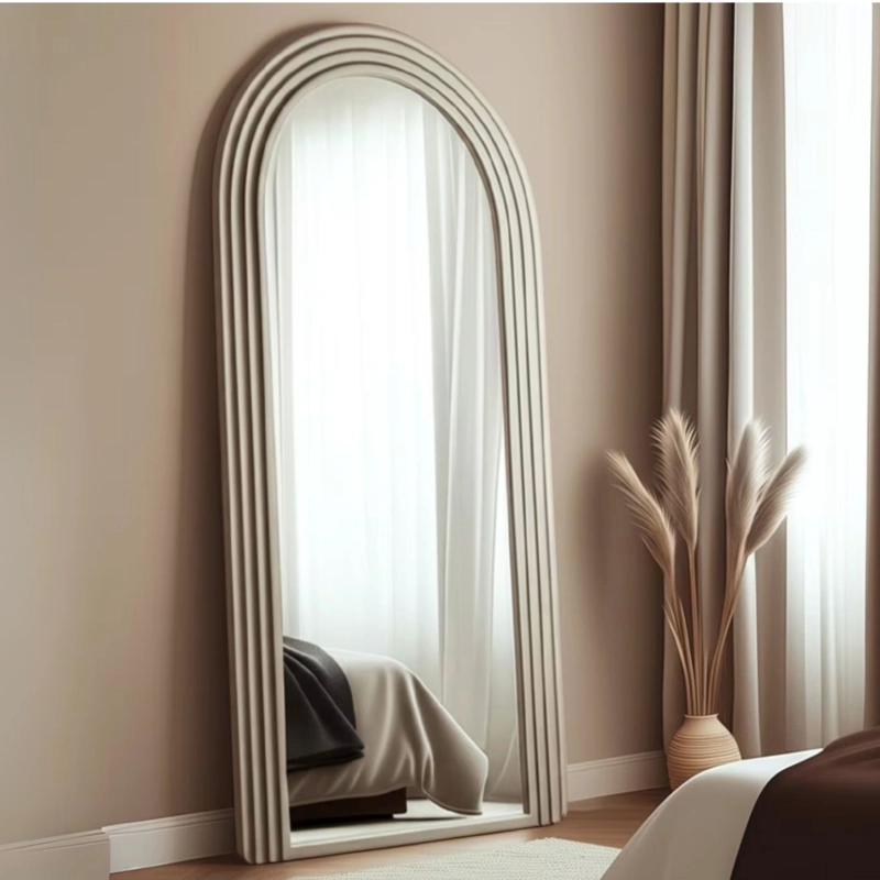 ESPEJO ARCO ESCALONADO BEIGE CUERPO ENTERO 200X100CM ESTILO JAPANDI MINIMALISTA WABI SABI - 6