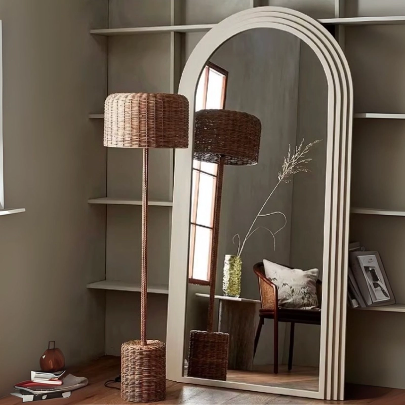 ESPEJO ARCO ESCALONADO BEIGE CUERPO ENTERO 200X100CM ESTILO JAPANDI MINIMALISTA WABI SABI - 7