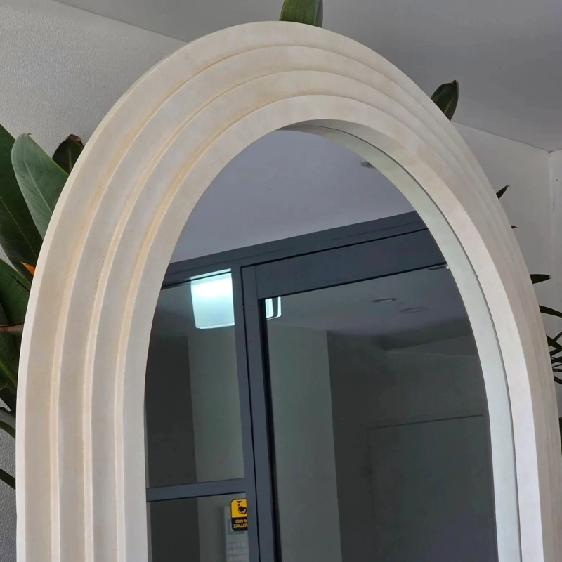 ESPEJO ARCO ESCALONADO BEIGE CUERPO ENTERO 200X100CM ESTILO JAPANDI MINIMALISTA WABI SABI - 8