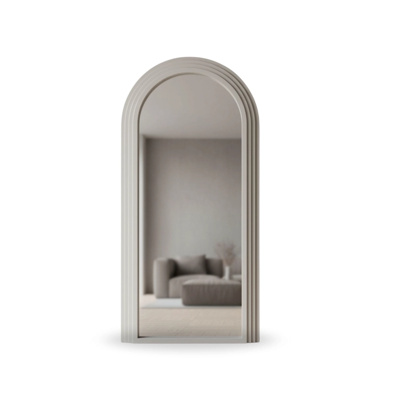 ESPEJO ARCO ESCALONADO BEIGE CUERPO ENTERO 200X100CM ESTILO JAPANDI MINIMALISTA WABI SABI - 9