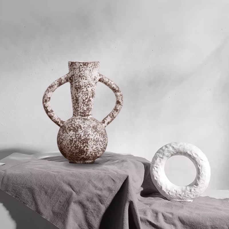 SET JARRON Y FIGURA DECO CERAMICA KORA ORIGENES - 1