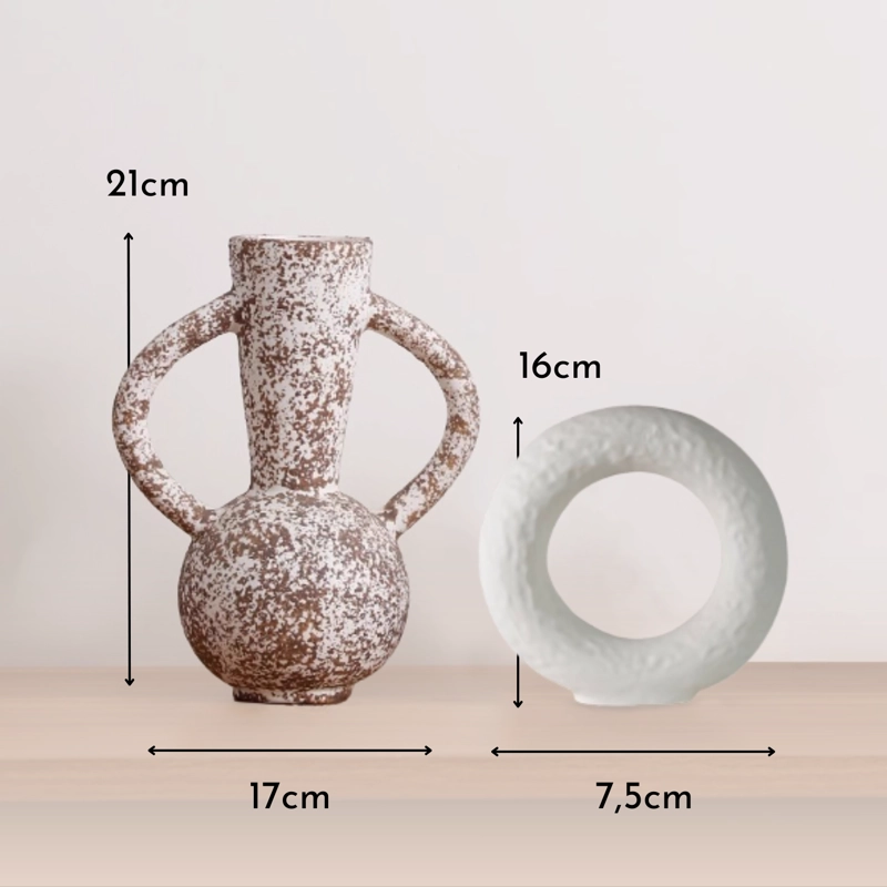 SET JARRON Y FIGURA DECO CERAMICA KORA ORIGENES - 8