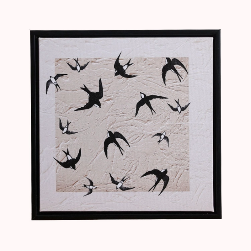 CUADRO DECORATIVO GOLONDRINAS AL VUELO PARA LIVING - 1