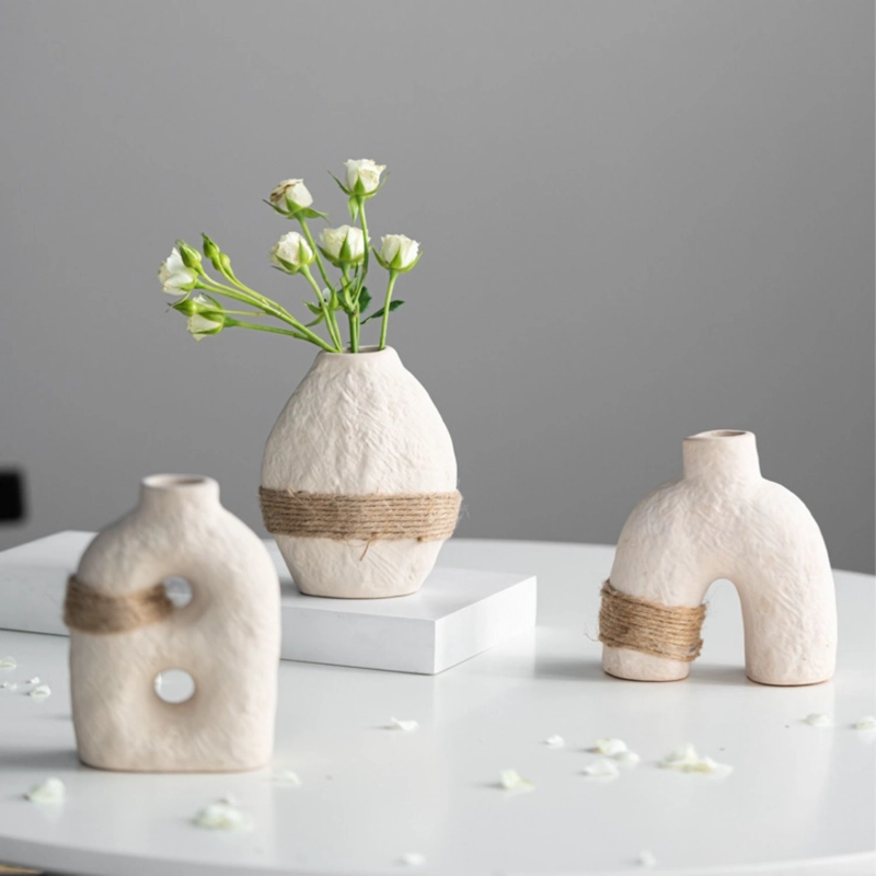 SET DE 3 FLOREROS DE CERAMICA ECO TERRA - 2