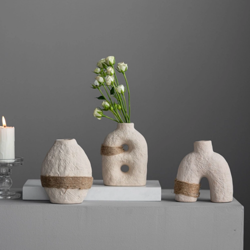SET DE 3 FLOREROS DE CERAMICA ECO TERRA - 7