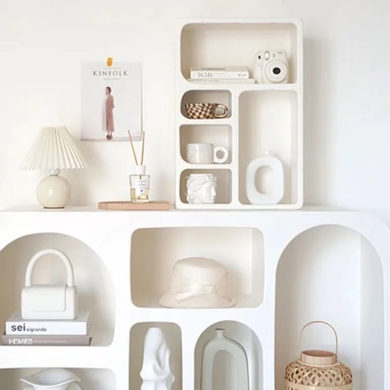 REPISA ORGANIZADOR DE PARED ESTILO GEOME TRICO MODELO BOGEN COLOR MARFIL - 6
