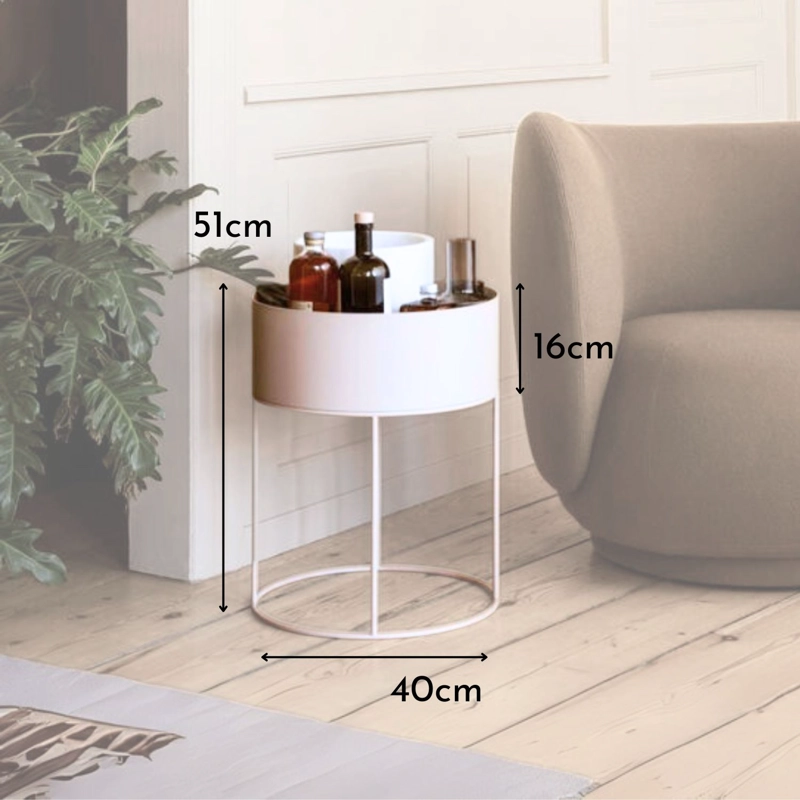 MESA LATERAL DE CENTRO BLANCA CON CAJON - 4