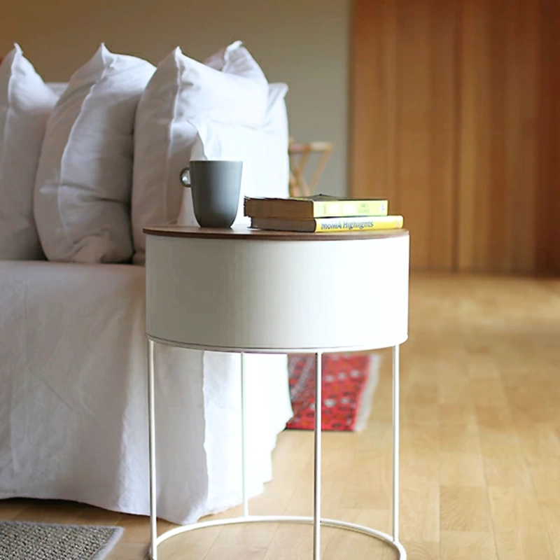 MESA LATERAL DE CENTRO BLANCA CON CAJON - 5
