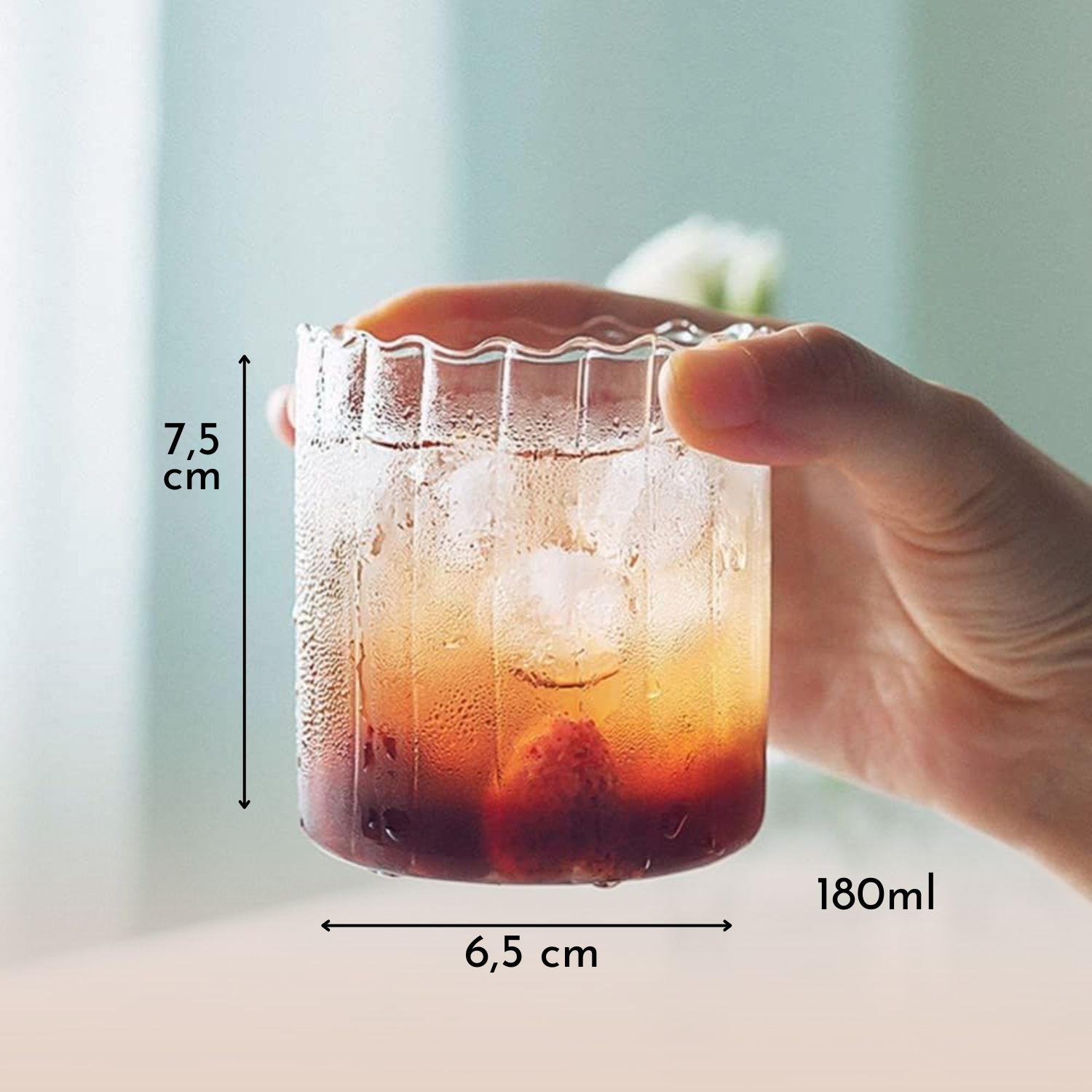 SET 4 VASOS DE VIDRIO VERTICAL CHIC 450ML MUG COCTEL BEBIDAS - 4