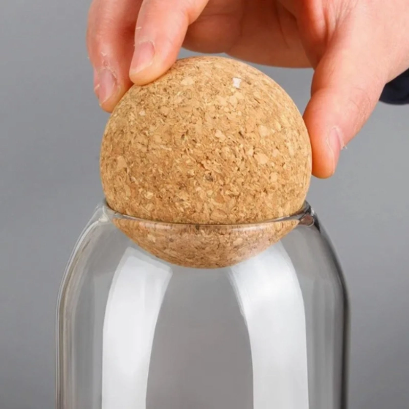 FRASCO DE VIDRIO CON TAPA DE CORCHO DE 500 ML - 2