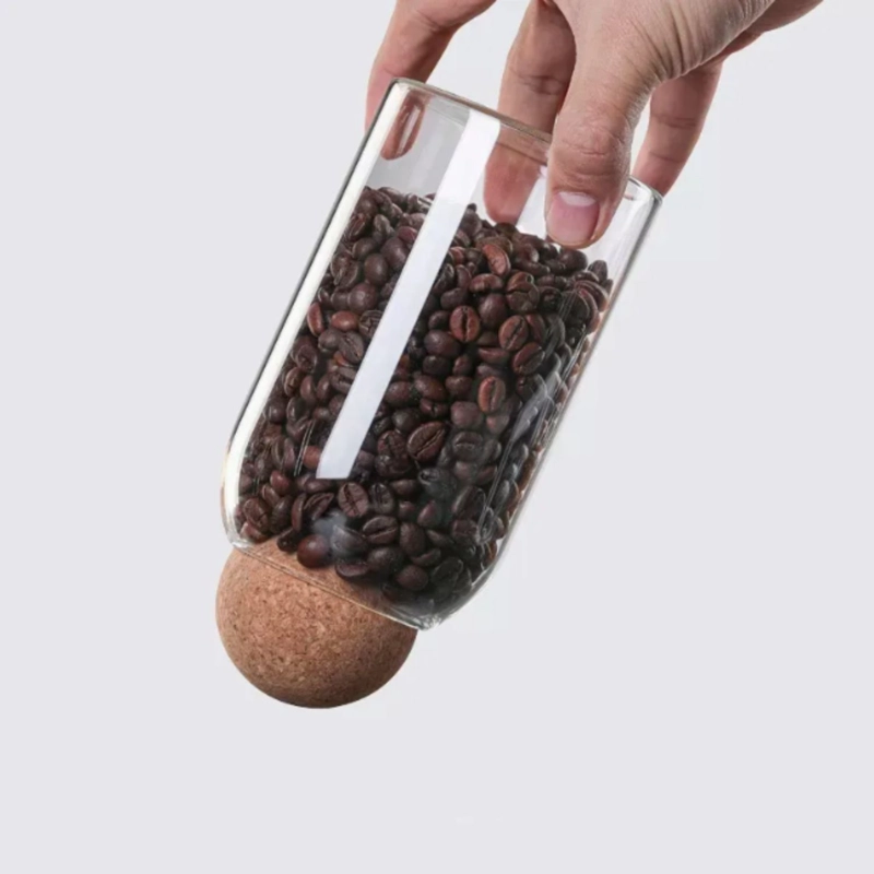 FRASCO DE VIDRIO CON TAPA DE CORCHO DE 500 ML - 3