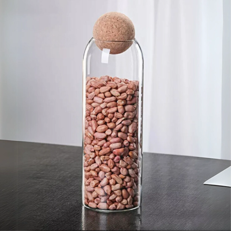 FRASCO DE VIDRIO CON TAPA DE CORCHO DE 500 ML - 4