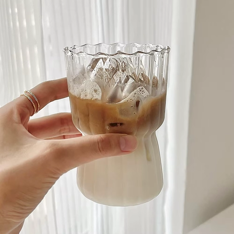VASO ALTO DISEÑO RELIEVE BEBIDA VIDRIO 250 ML COCTELERIA - 3