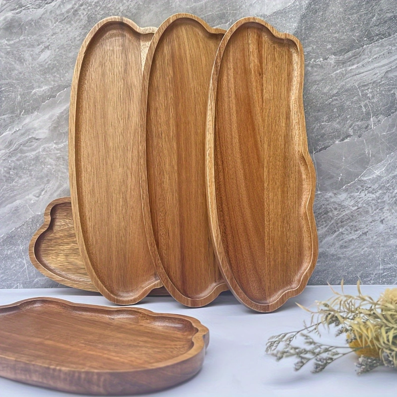 BANDEJA MADERA ACACIA IRREGULAR RUSTICA COCTEL Y DECO MARRON CLARO - 3
