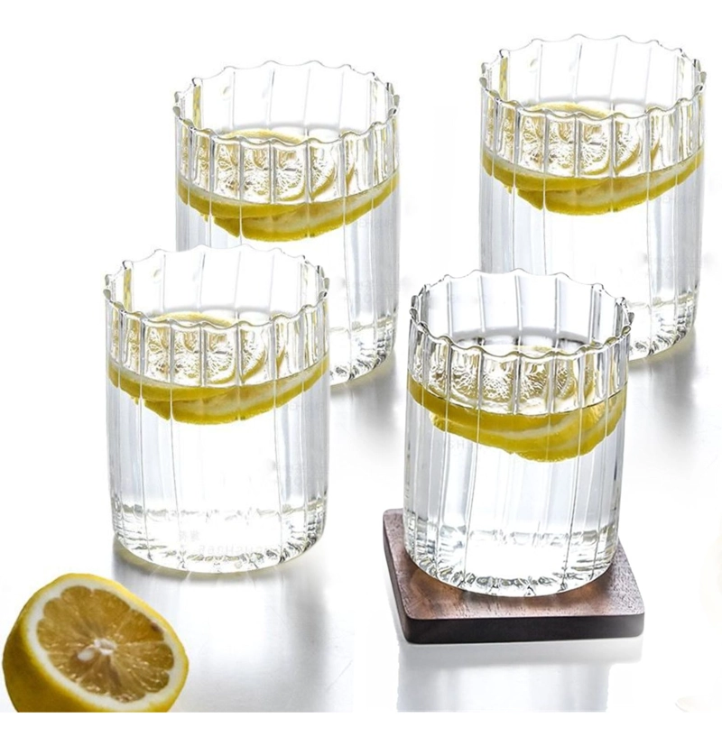 SET DE 4 VASOS DE VIDRIO VERTICAL CHIC DE 350 ML - 2