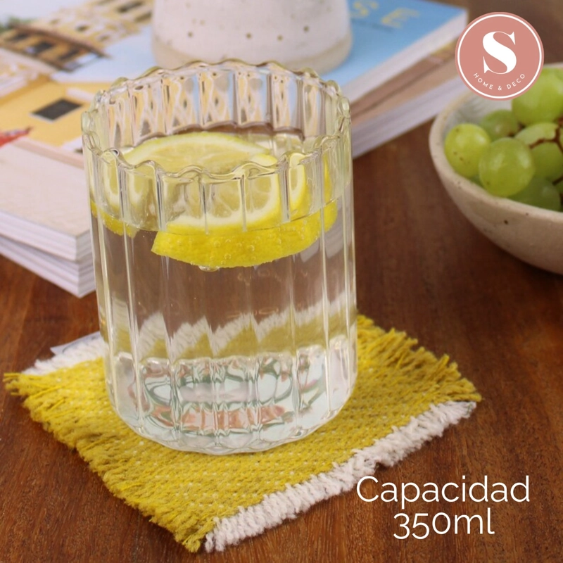 SET DE 4 VASOS DE VIDRIO VERTICAL CHIC DE 350 ML - 3