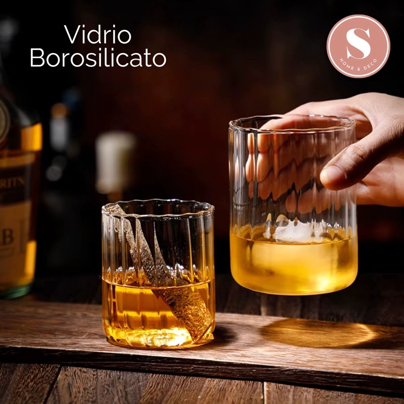 SET DE 4 VASOS DE VIDRIO VERTICAL CHIC DE 350 ML - 5