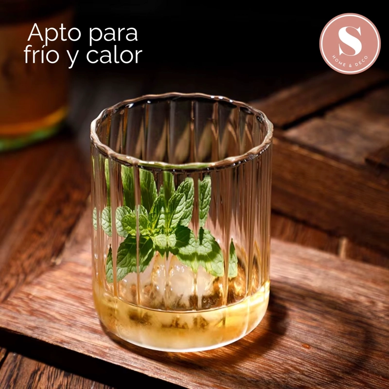 SET DE 4 VASOS DE VIDRIO VERTICAL CHIC DE 350 ML - 6