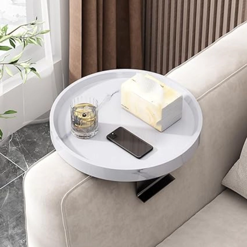 MESA BANDEJA PARA BRAZO DE SOFA BLANCA - 2