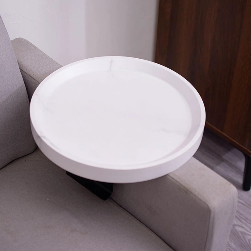 MESA BANDEJA PARA BRAZO DE SOFA BLANCA - 5