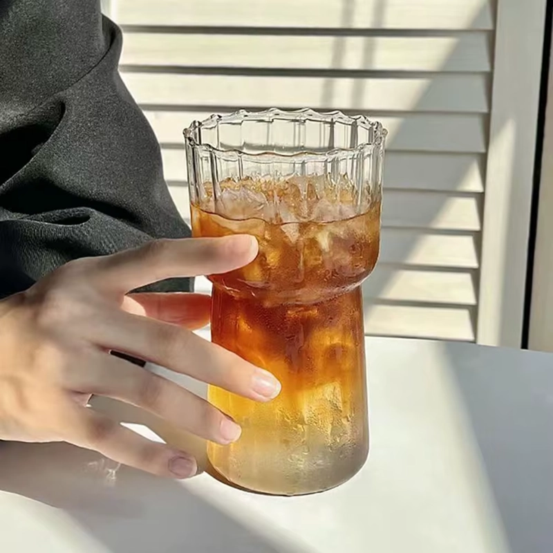 VASO ALTO DISEÑO ONDAS BEBIDA VIDRIO 590 ML COCTELERIA - 1