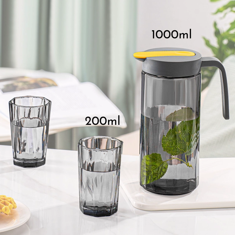 JUEGO DE JARRA DE VIDRIO DOSIFICADORA CON 4 VASOS - 6