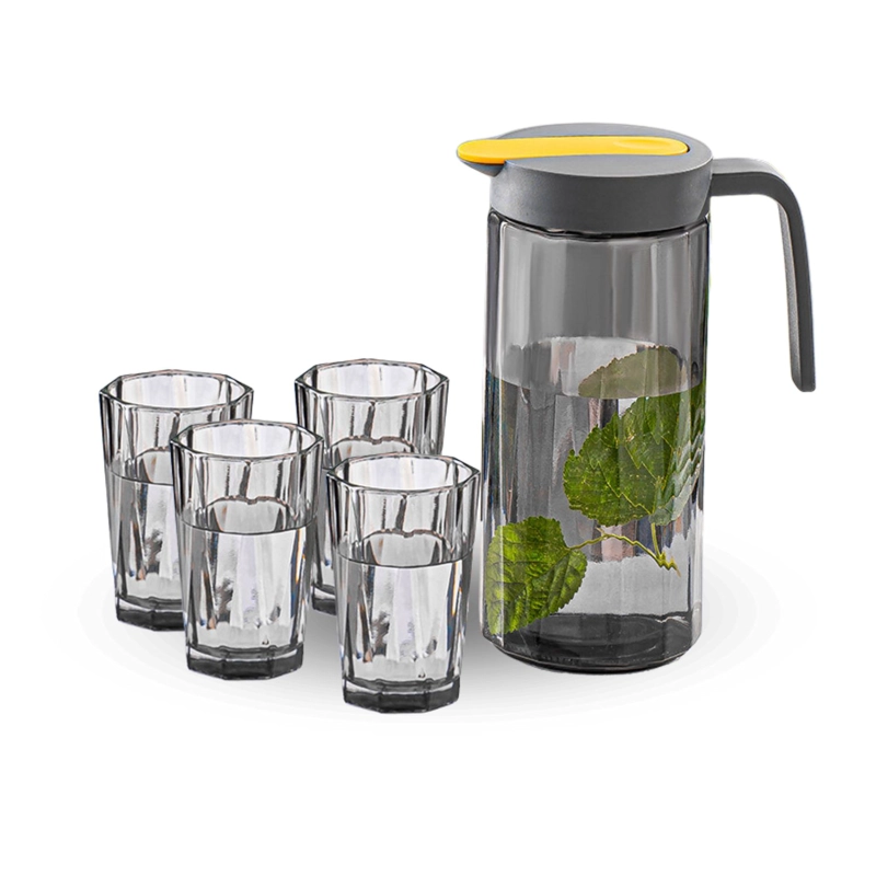 JUEGO DE JARRA DE VIDRIO DOSIFICADORA CON 4 VASOS - 7