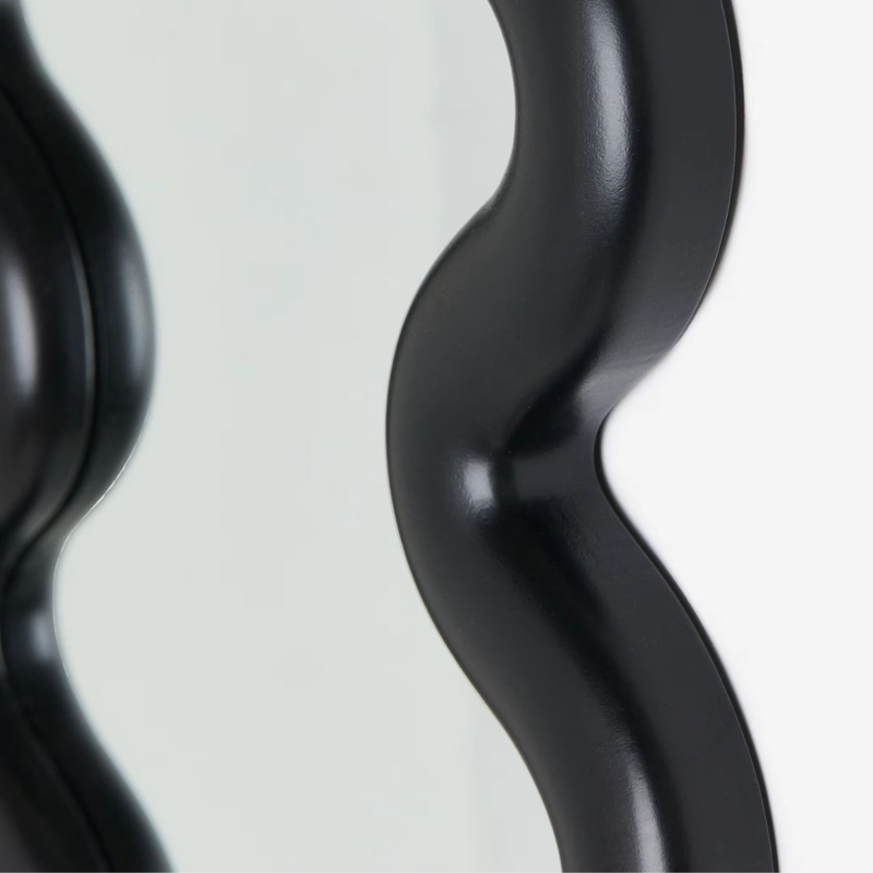ESPEJO DECORATIVO DE MESA ONDULADO PARA TOCADOR COLOR NEGRO - 2