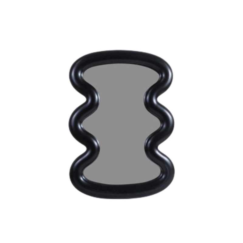 ESPEJO DECORATIVO DE MESA ONDULADO PARA TOCADOR COLOR NEGRO - 6