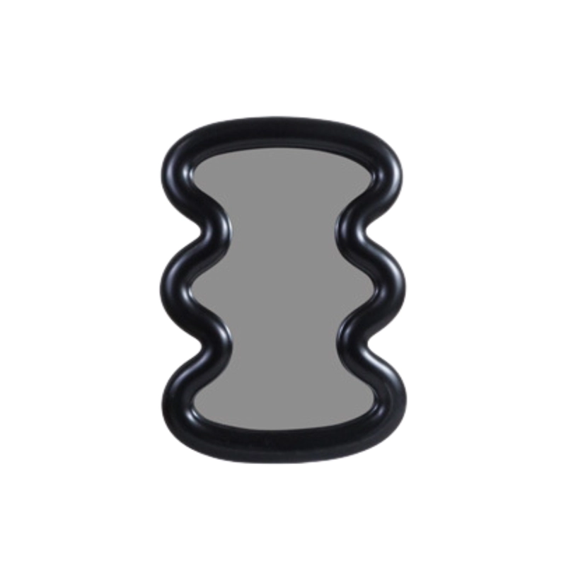 ESPEJO DECORATIVO DE MESA ONDULADO PARA TOCADOR COLOR NEGRO - 9