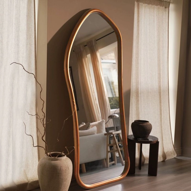 ESPEJO IRREGULAR CUERPO ENTERO MADERA COLOR ROBLE 180X80CM - 2
