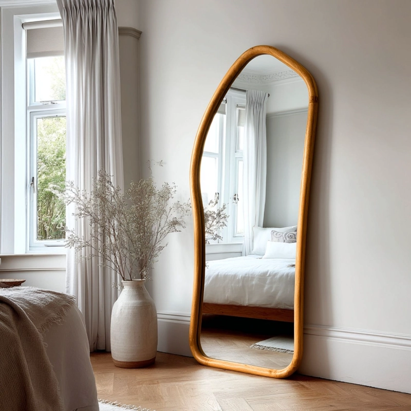 ESPEJO IRREGULAR CUERPO ENTERO MADERA COLOR ROBLE 180X80CM - 9