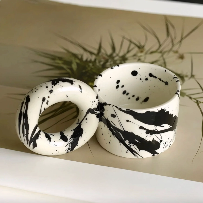 TAZON MUG CON DISEÑO DONUTS TINTA DE CERAMICA 250 ML - 1