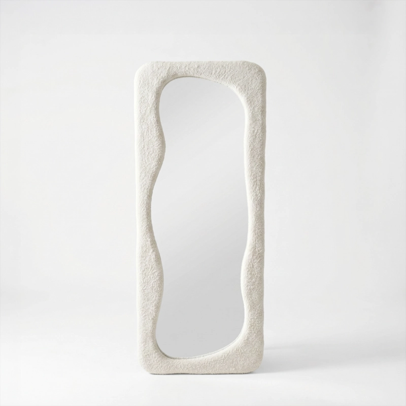 ESPEJO BLANCO CUERPO ENTERO ESTILO BOUCLE  180X80CM - 2
