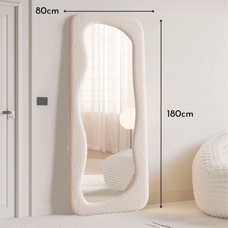 ESPEJO BLANCO CUERPO ENTERO ESTILO BOUCLE  180X80CM - 7