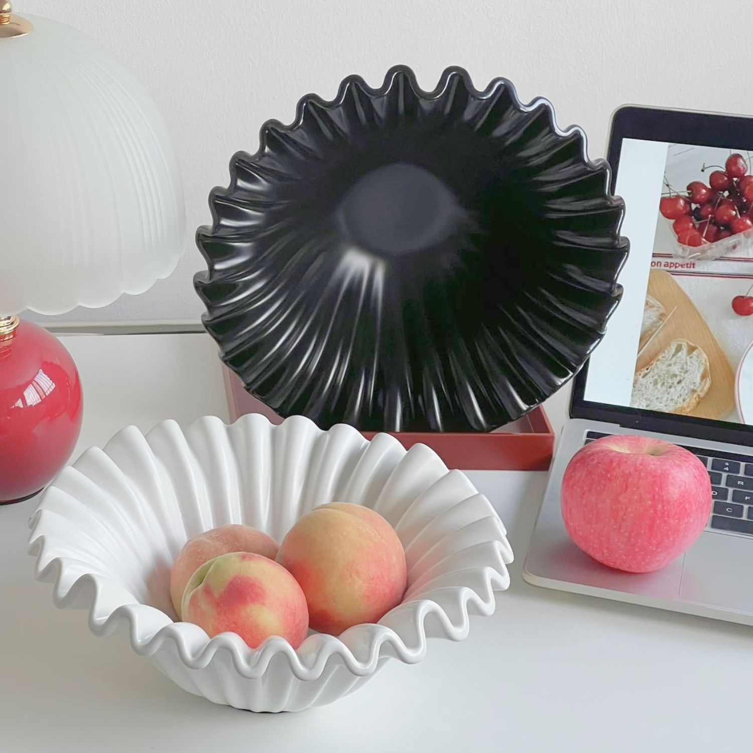 FUENTE ESTILO FRUTERO CERAMICA SHELL NEGRO - 5