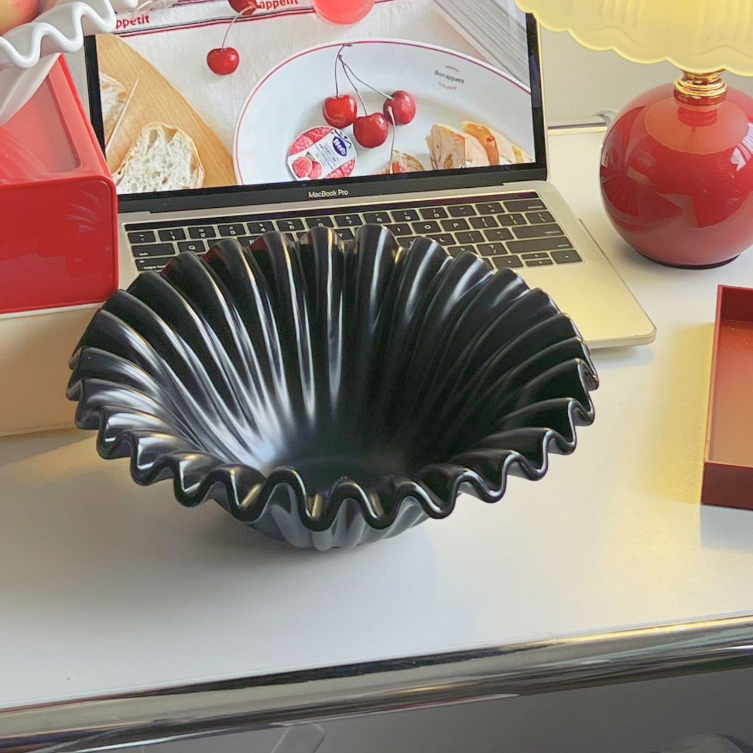 FUENTE ESTILO FRUTERO CERAMICA SHELL NEGRO - 6