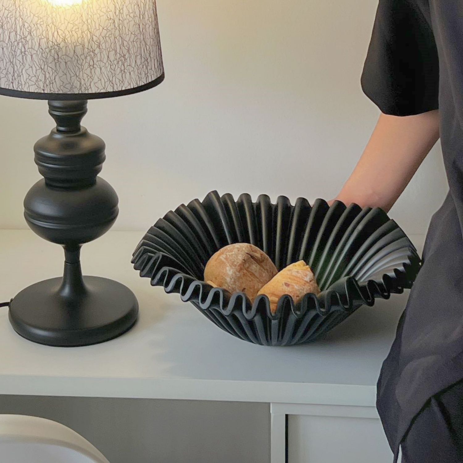 FUENTE ESTILO FRUTERO CERAMICA SHELL NEGRO - 9