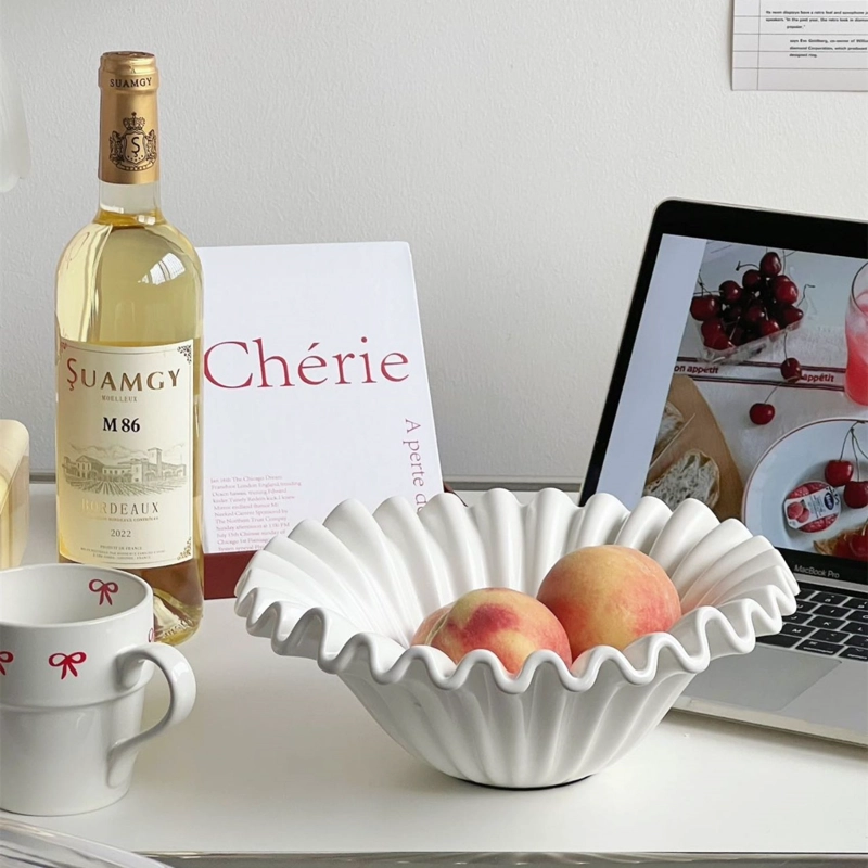 FUENTE ESTILO FRUTERO CERAMICA SHELL BLANCO - 1