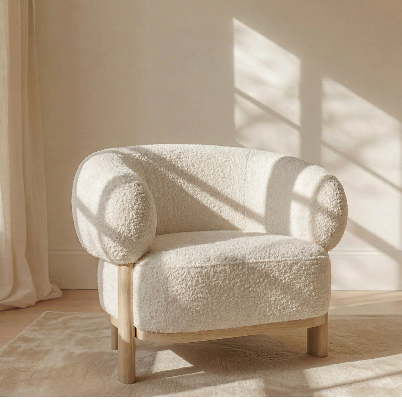 SOFA POLTRONA SESSEL SHERPA CREMA - 1