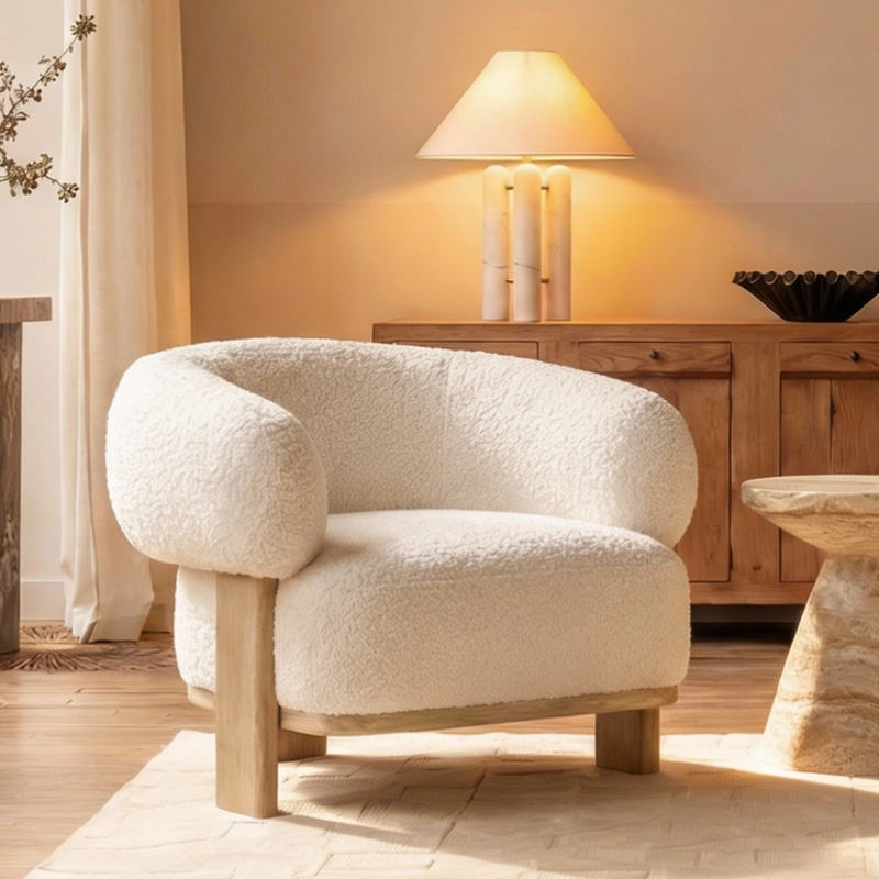 SOFA POLTRONA SESSEL SHERPA CREMA - 4