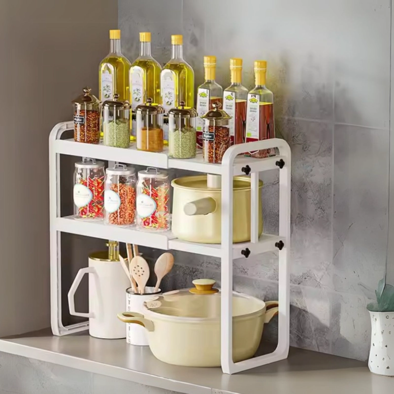 ESTANTE ORGANIZADOR EXTENSIBLE PARA COCINA 2 NIVELES BLANCO - 5