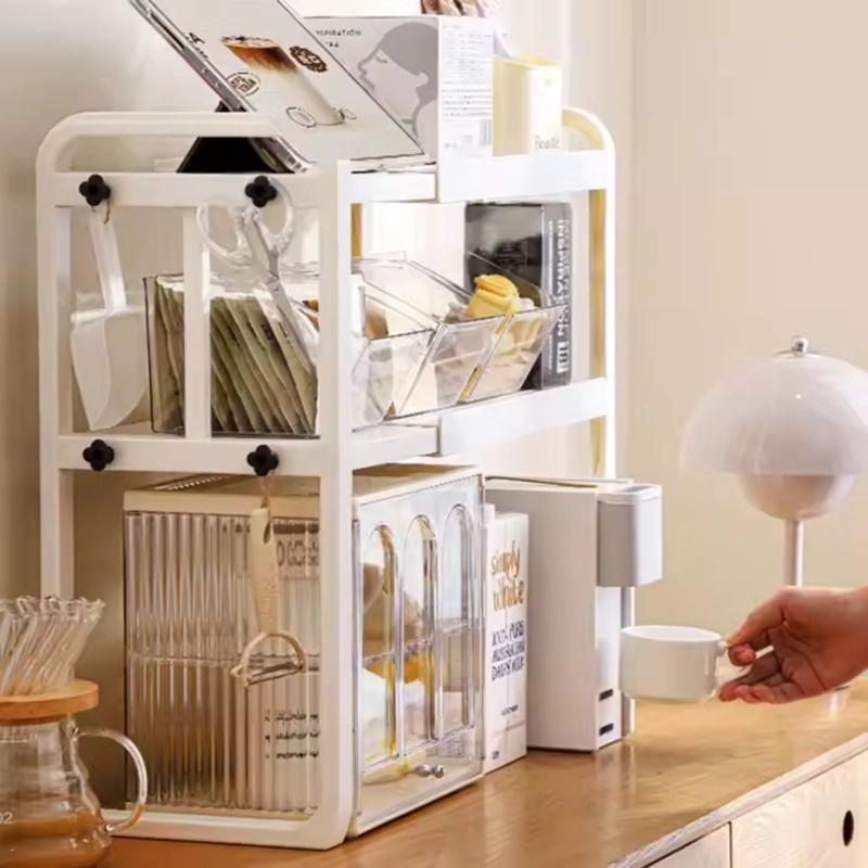 ESTANTE ORGANIZADOR EXTENSIBLE PARA COCINA 2 NIVELES BLANCO - 7