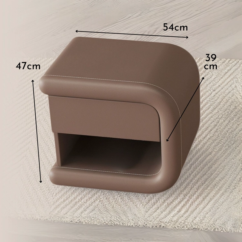 VELADOR DE ECOCUERO MARRON OSCURO LADO DERECHO - 6