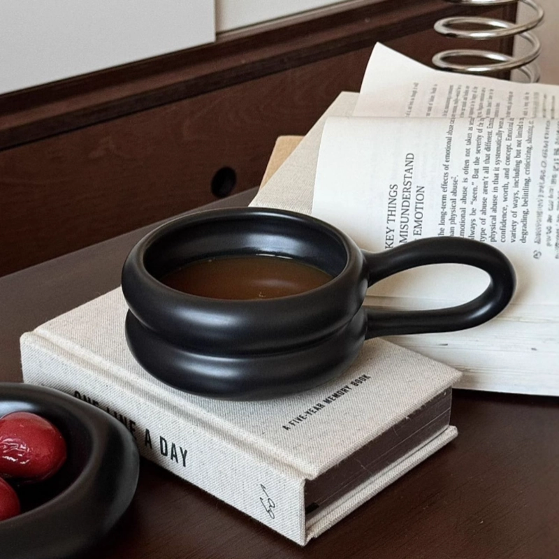 TAZA DE CERAMICA 250ML DISEÑO BUBBA DARK ASA REDONDA PARA CAFE - 3